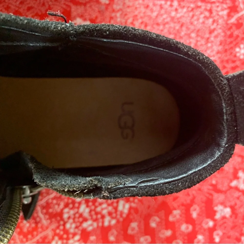 UGG Aureo II women's ankle boots Black Suede with Zipper Size 10